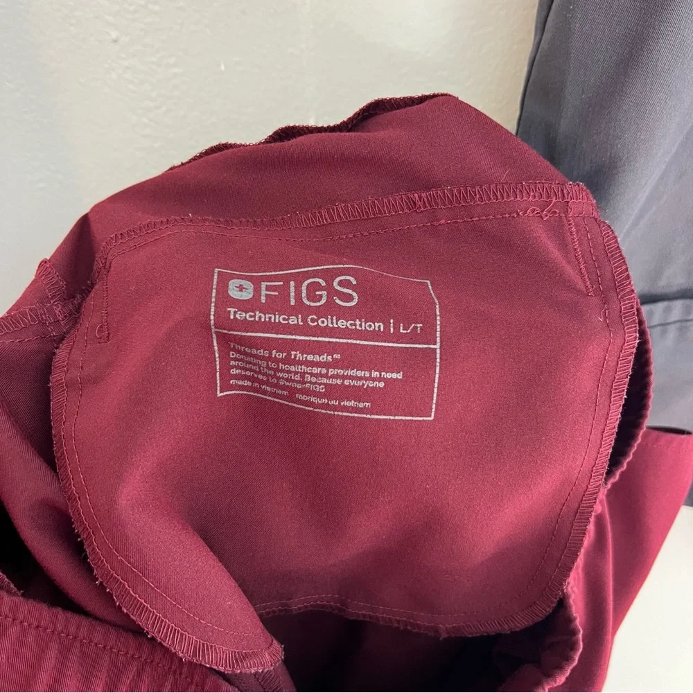 FIGS- Tansen Jogger Scrub Pants Burgundy Medical Doctor Nurse Tall